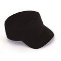 Black Washed Chino Twill Cadet Military Hat